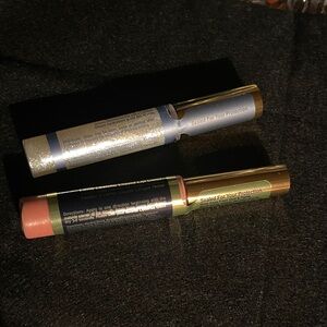 LipSense Duo: Shimmery Silver & Warm Nude/Peach Glosses